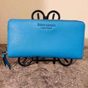 Kate Spade Blue Zip-Around Walket